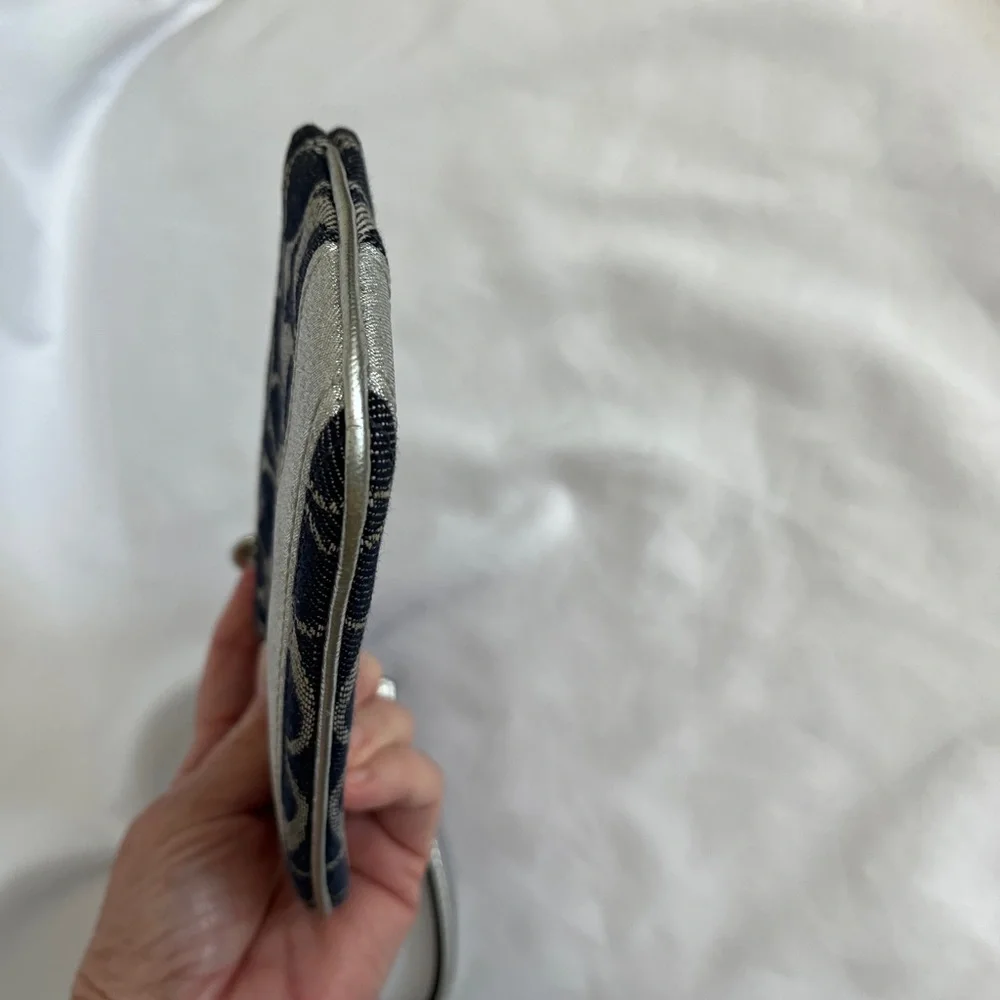 Coach EUC, zippered wristlet, blue & silver denim, clean, interior pkt, - Picture 12 of 13
